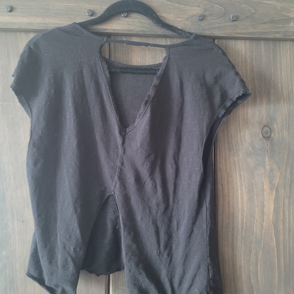 2/$20 Errant asymmetrical black T - Picture 2 of 2